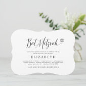 Bat Mitzvah Classic Script Modern Typografie Kaart (Staand voorkant)