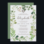 Bat Mitzvah Classic Script Waterverf Foliage Kaart<br><div class="desc">Bestaat uit elegante serif en cursieve scripttypografie op een waterverf groen bladblad botanisch lijst. Dit wordt ontworpen door de Uitgezochte Leveringen van de Partij,  exclusief voor Zazzle. Hier te vinden op: http://www.zazzle.com/store/selectpartysupplies</div>