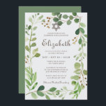 Bat Mitzvah Classic Script Waterverf Foliage Kaart<br><div class="desc">Bestaat uit elegante serif en cursieve scripttypografie op een waterverf groen bladblad botanisch lijst. Dit wordt ontworpen door de Uitgezochte Leveringen van de Partij,  exclusief voor Zazzle. Hier te vinden op: http://www.zazzle.com/store/selectpartysupplies</div>