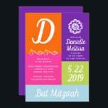 Bat Mitzvah Color Block Invitation Kaart<br><div class="desc">Deze kleurrijke uitnodiging is trendy en leuk,  met heldere kleuren en speels script. Pas het gebruiken van de vorm van de sjabloon aan. Heb toegang tot de geavanceerde menu's door "pas verder aan"te selecteren,  waar u de doopvonten en de lay-out kunt veranderen indien gewenst.</div>