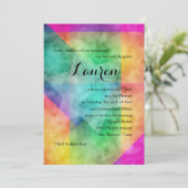 Bat Mitzvah Color Block Waterverf Design Kaart (Staand voorkant)