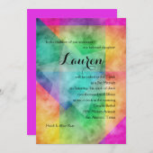 Bat Mitzvah Color Block Waterverf Design Kaart (Voorkant / Achterkant)