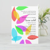 Bat Mitzvah Colorful Petals Kaart (Staand voorkant)