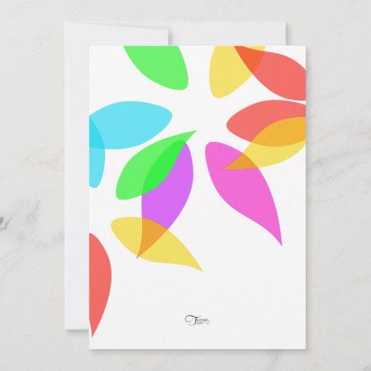 Bat Mitzvah Colorful Petals Kaart (Achterkant)