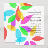 Bat Mitzvah Colorful Petals Kaart (Voorkant / Achterkant)