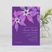 Bat Mitzvah Colorful Petals Roze en Paars Kaart (Staand voorkant)