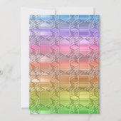 Bat Mitzvah Colorful Rainbow Star Damask Kaart (Achterkant)