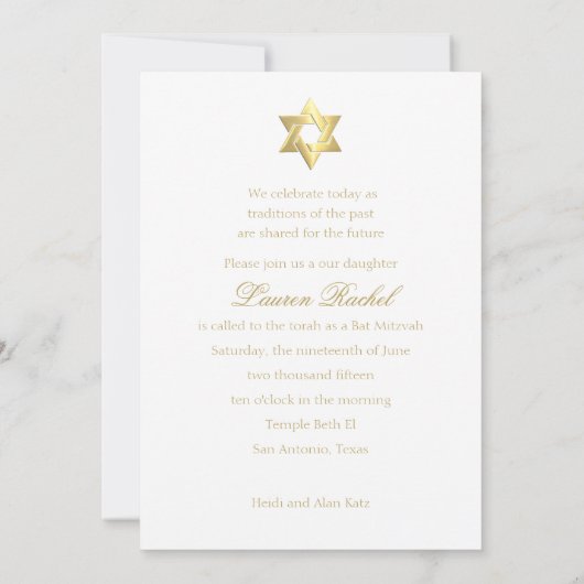 Bat Mitzvah Colorful Rainbow Star Damask Kaart (Achterkant)