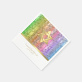Bat Mitzvah Colorful Rainbow Star Damask Servet (Hoek)