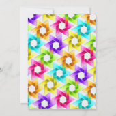 Bat Mitzvah Colorful Star Damask Kaart (Achterkant)