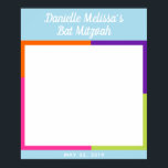 Bat Mitzvah Colour Block Guest Sign in Poster<br><div class="desc">Dit kleurrijke bord is een perfecte manier voor gasten om een briefje te achterlaten voor de gast van eer! Gebruik het formulier sjabloon om je eigen gegevens toe te voegen.</div>