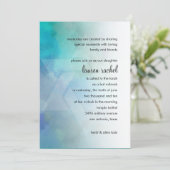 Bat Mitzvah Cool Colors Aqua Blue Paars White Kaart (Staand voorkant)