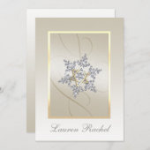 Bat Mitzvah Crystal Snowflake Star van David Kaart (Voorkant / Achterkant)