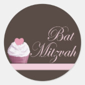 Bat Mitzvah Cupcake Sticker (Voorkant)