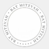 Bat Mitzvah Custom Modern Elegant Chic Photo Ronde Sticker (Voorkant)