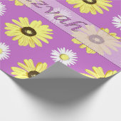 Bat Mitzvah Daisies Radiant Orchid Wrap Paper Cadeaupapier (Hoek)