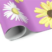 Bat Mitzvah Daisies Radiant Orchid Wrap Paper Cadeaupapier (Rol Hoek)