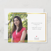 BAT MITZVAH DANKJEWEL modern roze goud Bedankkaart (Achterkant)