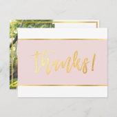 BAT MITZVAH DANKJEWEL modern roze goud Bedankkaart (Voorkant / Achterkant)