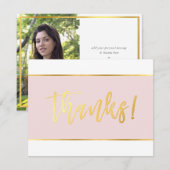 BAT MITZVAH DANKJEWEL roze goud Bedankkaart (Voorkant / Achterkant)