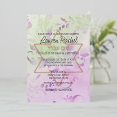 Bat Mitzvah Delicate Bloemige Watercolor Ontwerp Folie Uitnodiging (Staand Voorkant)