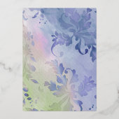 Bat Mitzvah Delicate Floral Waterverf Design Folie Uitnodiging (Achterkant)