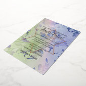 Bat Mitzvah Delicate Floral Waterverf Design Folie Uitnodiging (Gedraaid)