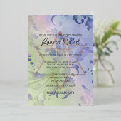 Bat Mitzvah Delicate Floral Waterverf Design Folie Uitnodiging (Staand Voorkant)