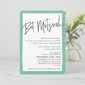 BAT MITZVAH eenvoudig minimalistisch modern muntgo Kaart (Staand voorkant)