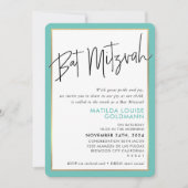 BAT MITZVAH eenvoudig minimalistisch modern muntgo Kaart (Voorkant)