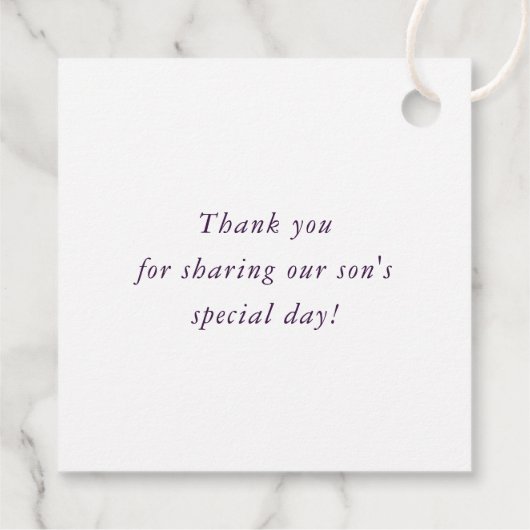 BAT MITZVAH eenvoudig moderne geometrische aubergi Bedankjes Labels (Achterkant)