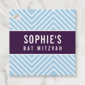 BAT MITZVAH eenvoudig moderne geometrische aubergi Bedankjes Labels (Voorkant)