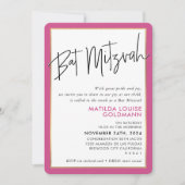 BAT MITZVAH eenvoudige minimalistische moderne roz Kaart (Voorkant)