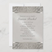 Bat Mitzvah Elegant All Silver Filigree Swirls Kaart (Voorkant)
