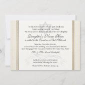 Bat Mitzvah - Elegant Bloemenblad Damast Barok Kaart (Achterkant)