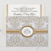 Bat Mitzvah - Elegant Bloemenblad Damast Barok Kaart (Voorkant / Achterkant)