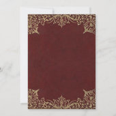Bat Mitzvah  Elegant Burgundy Red Star Kaart (Achterkant)