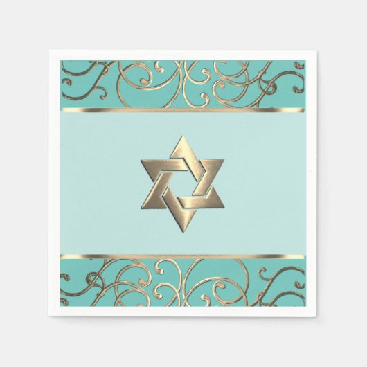 Bat Mitzvah Elegant Choose Colors Gold Filigree Servet (Voorkant)
