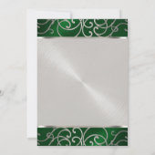 Bat Mitzvah Elegant Emerald Green Silver Filigree Kaart (Achterkant)