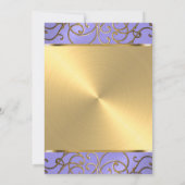 Bat Mitzvah Elegant Lavender Paars Gold Filigree Kaart (Achterkant)