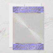 Bat Mitzvah Elegant Lavender Paarse Silver Filigre Kaart (Achterkant)