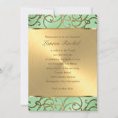 Bat Mitzvah Elegant Mint Green Gold Filigree Kaart (Voorkant)