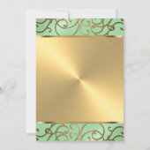 Bat Mitzvah Elegant Mint Green Gold Filigree Kaart (Achterkant)