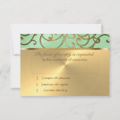 Bat Mitzvah Elegant Mint Green Gold Filigree Kaart (Achterkant)