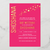 Bat Mitzvah Elegant Modern REAL GOLD Foil Invitati Folie Uitnodiging (Voorkant)