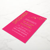 Bat Mitzvah Elegant Modern REAL GOLD Foil Invitati Folie Uitnodiging (Gedraaid)