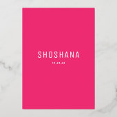 Bat Mitzvah Elegant Modern REAL GOLD Foil Invitati Folie Uitnodiging (Achterkant)