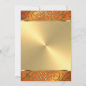 Bat Mitzvah Elegant Oranje en Gold Filigree Kaart (Achterkant)