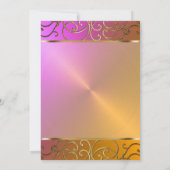 Bat Mitzvah Elegant Oranje Pink Gold Filigree Kaart (Achterkant)