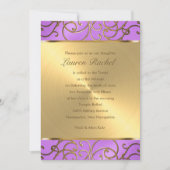 Bat Mitzvah Elegant Orchid Paars Gold Filigree Kaart (Voorkant)
